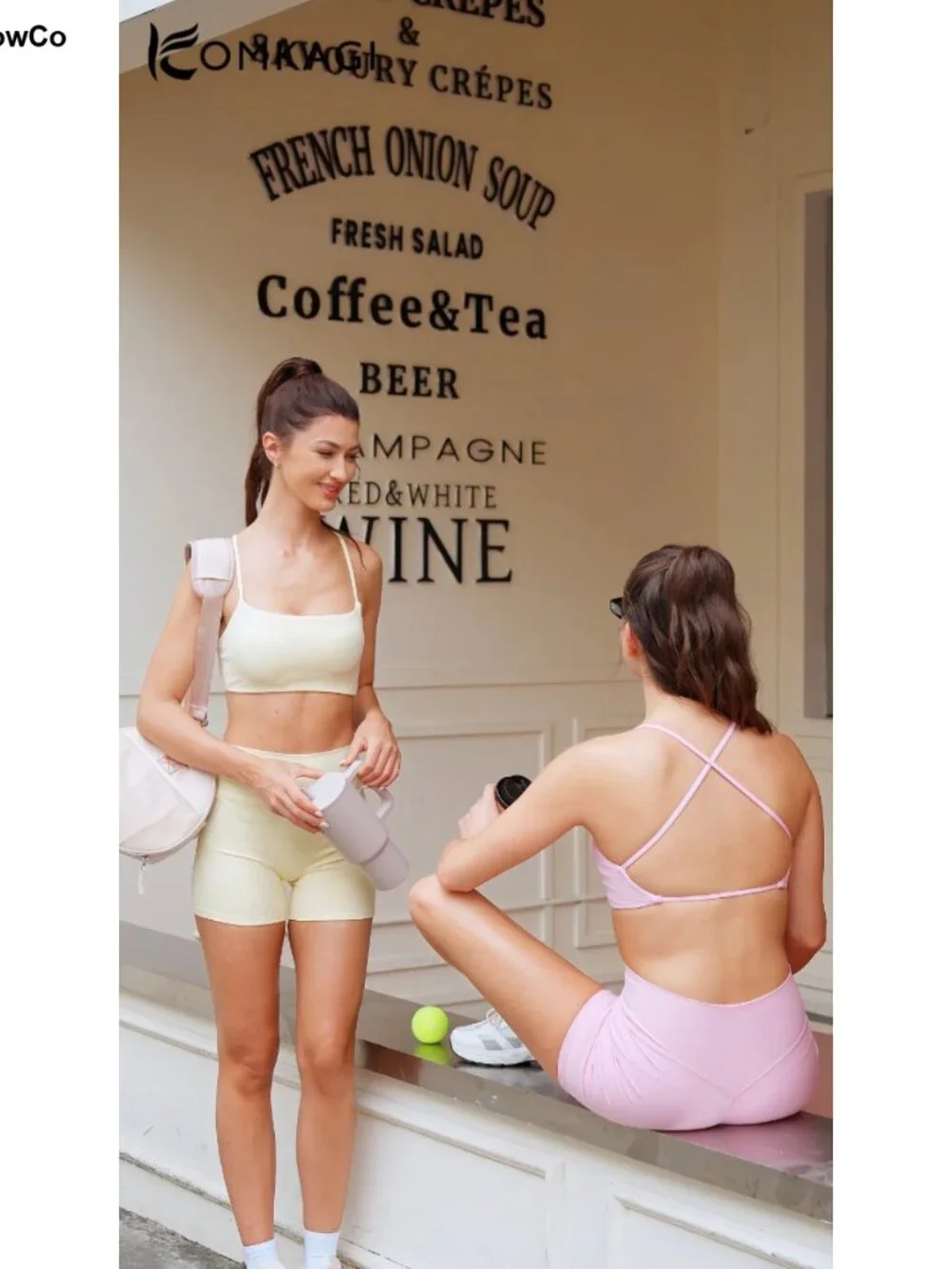 2pc Strappy Sports Bra Scrunch Biker Shorts Set